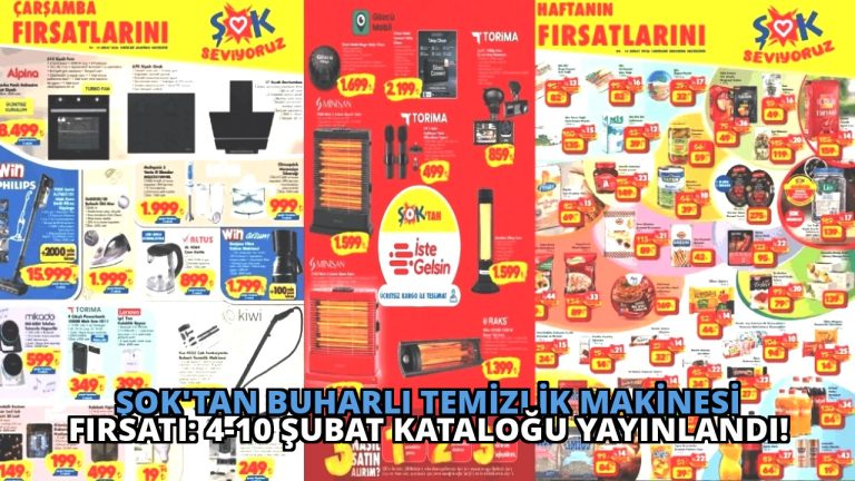 ŞOK’tan Buharlı Temizlik Makinesi Fırsatı: 4-10 Şubat Kataloğu Yayınlandı!
