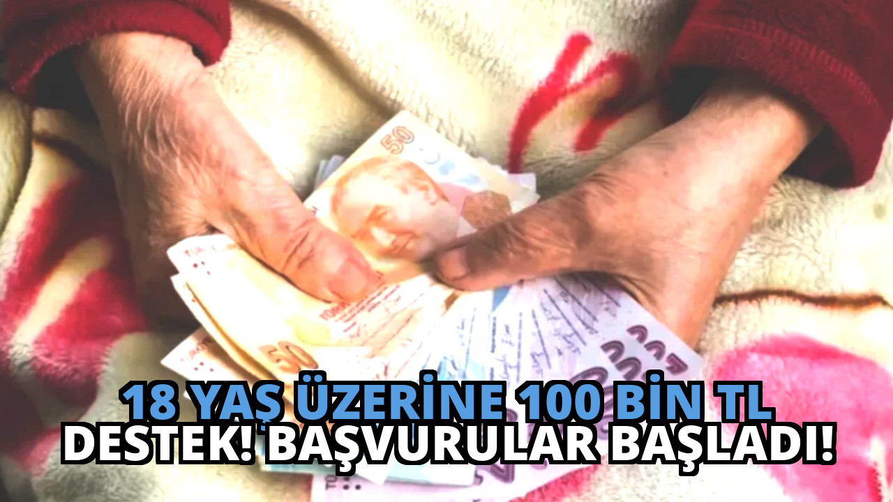 18 Yaş Üzerine 100 Bin TL Destek! Başvurular Başladı!