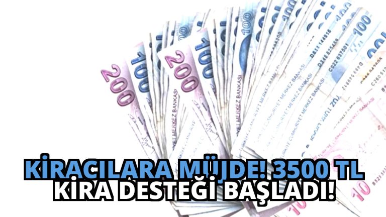 Kiracılara Müjde! 3500 TL Kira Desteği Başladı!