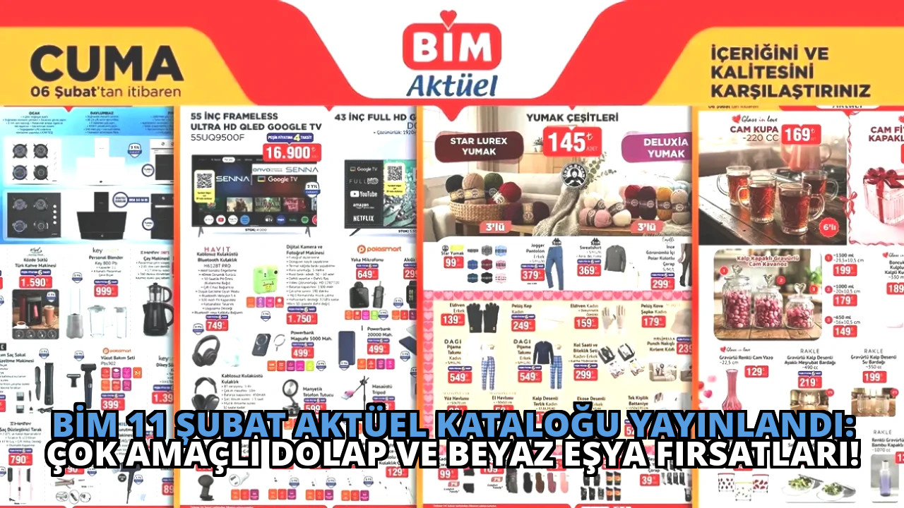 BİM 11 Şubat Aktüel Kataloğu Yayınlandı: Çok Amaçlı Dolap ve Beyaz Eşya Fırsatları!